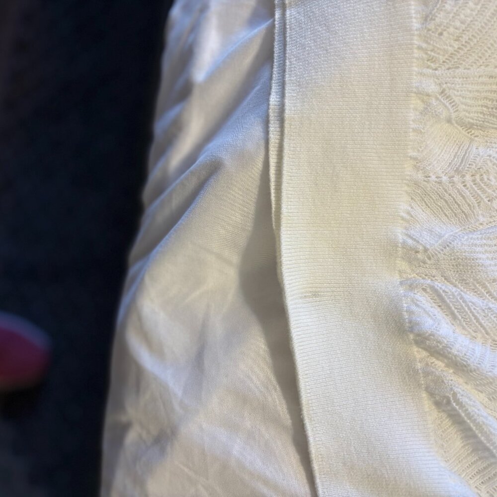 IRO Paris White Open Knit Batwing Sweater – Medium – Designer